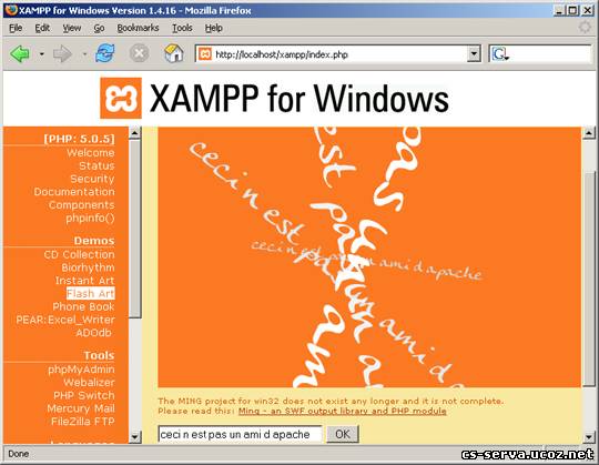 WEB сервер XAMP 1.6.7